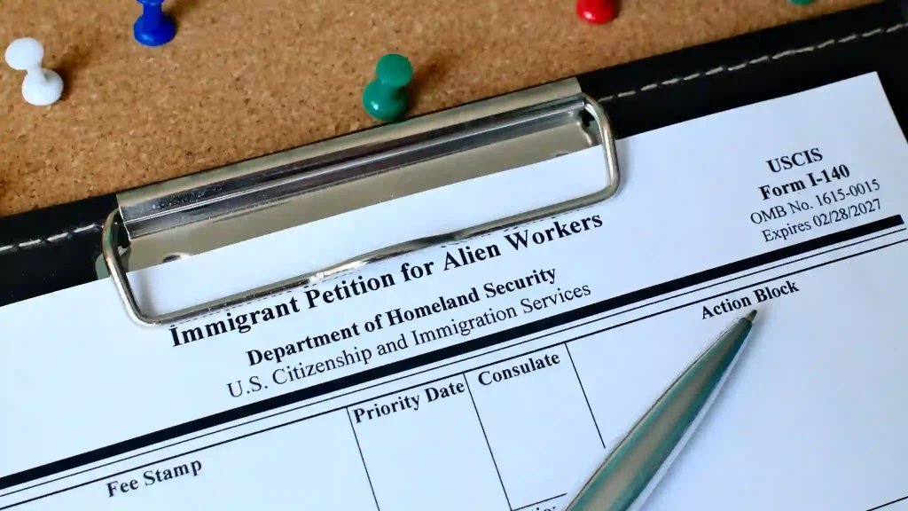 USCIS Form I-140 immigrant petition document for EB-2 and EB-3 processing