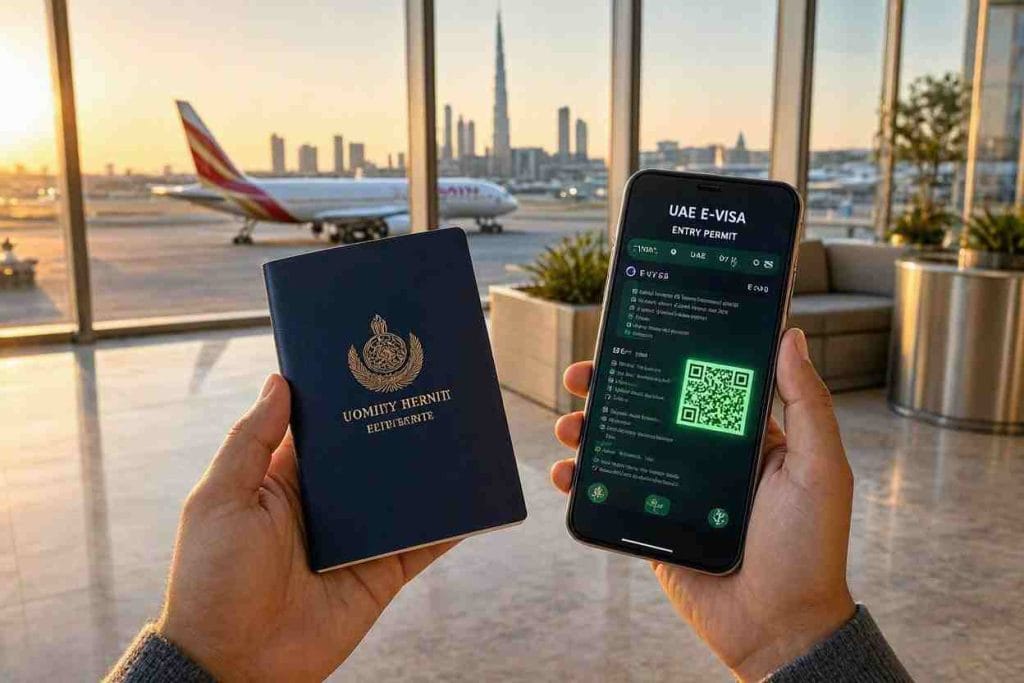 Dubai Tourist Visa for Foreign Travelers - Digital UAE eVisa and Passport at DXB Airport