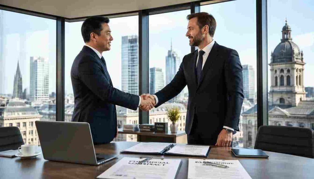 European corporate host and applicant reviewing business visa invitation letter sample