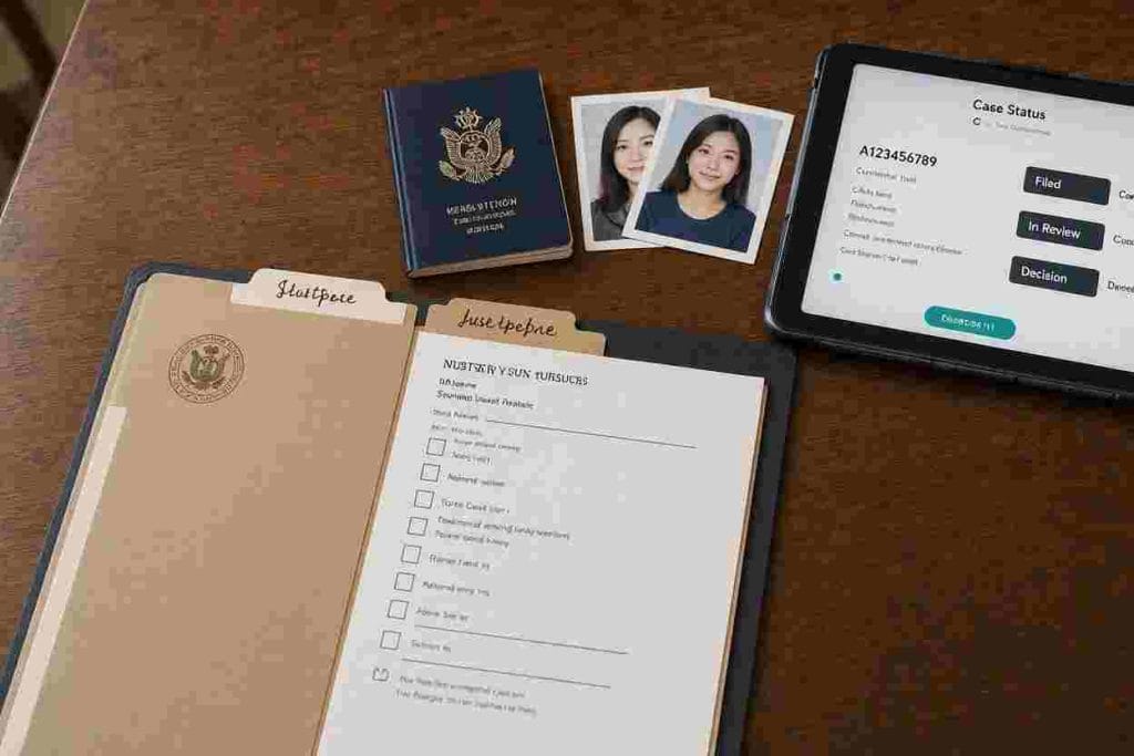 Organized Form I-765 document checklist and legal filing portfolio for H4 EAD application