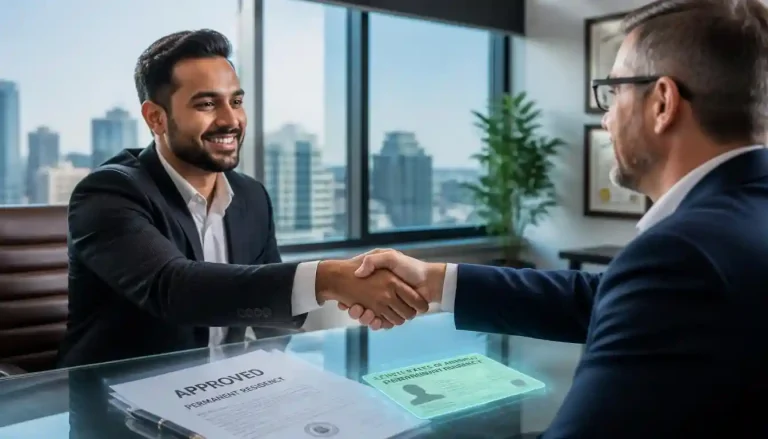 High-skilled expat reviewing the eb3 to eb2 porting priority date process with a corporate immigration lawyer.