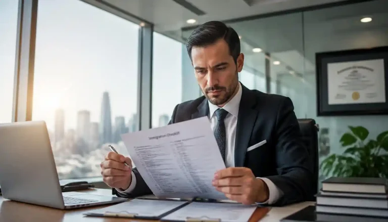 Corporate immigration lawyer organizing the exact form i 140 premium processing checklist for a fast US green card approval.