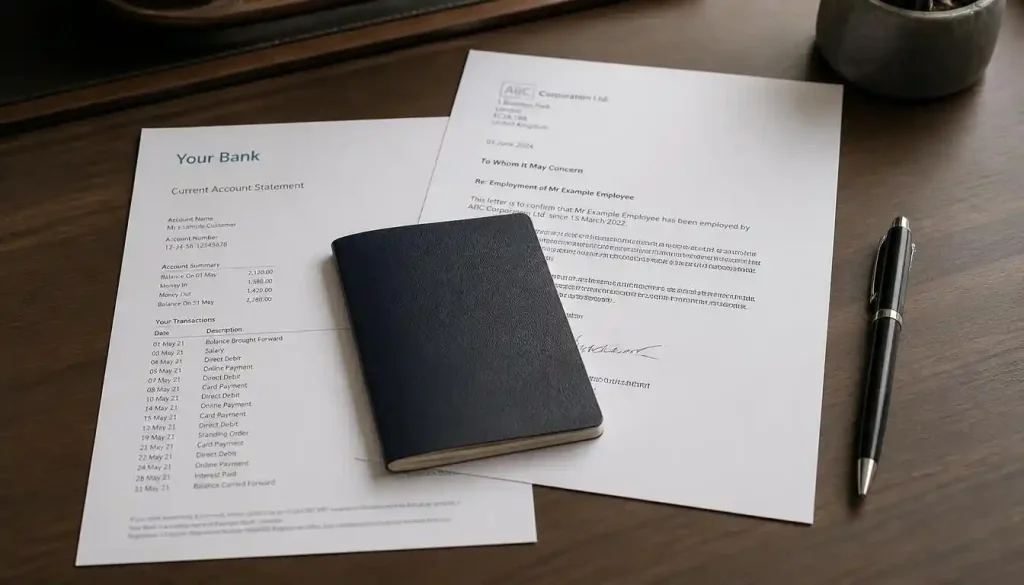 Preparing strong financial and employment documents to overcome a UK visa refusal with a blank passport.