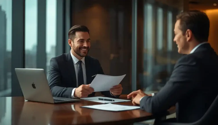 Corporate immigration lawyer explaining the exact PERM prevailing wage determination processing time to a multinational executive in a modern office.