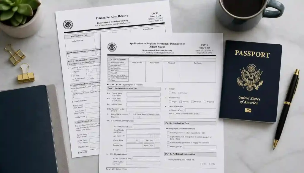 Step-by-step timeline and forms required for the US family based green card process